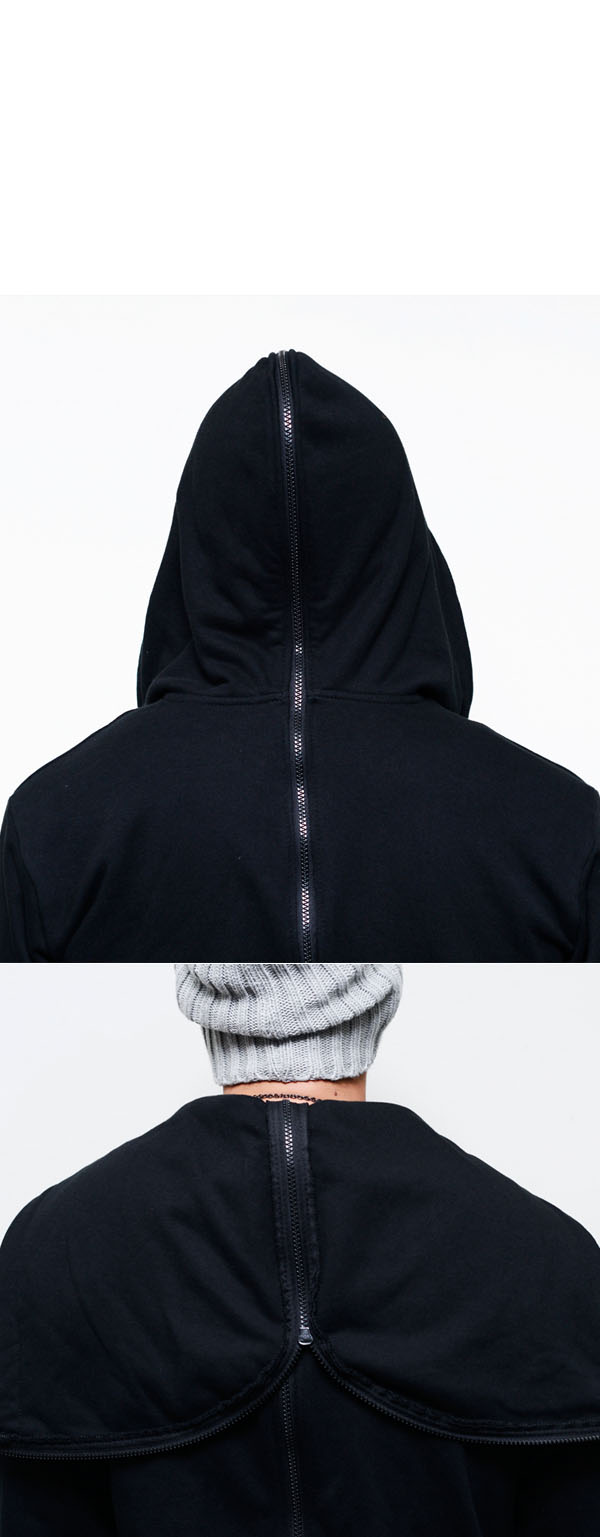 Sales Tops Full Open Back Long Zip Up HoodieHoodie 78 GUYLOOK Men's Trendy Fashion